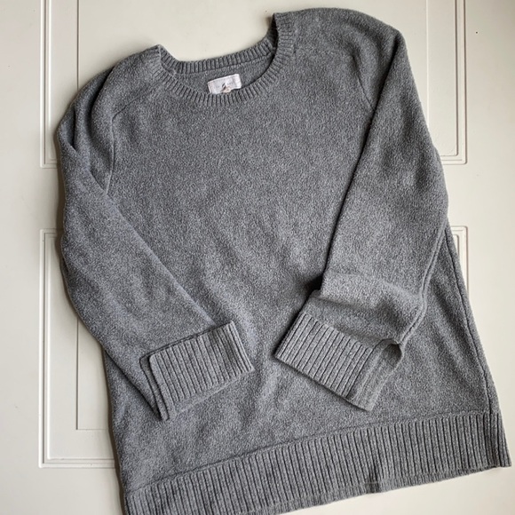 Lou & Grey X Loft Boucle Sweater Gray Size M - Picture 1 of 7